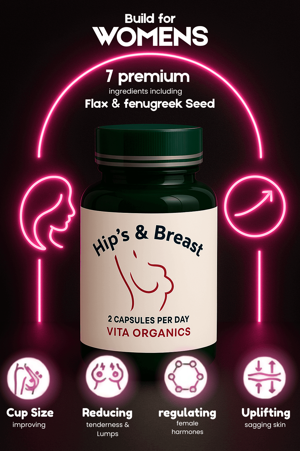 Hips And Breast 60 capsules (100% Herbal) - Vita Organics